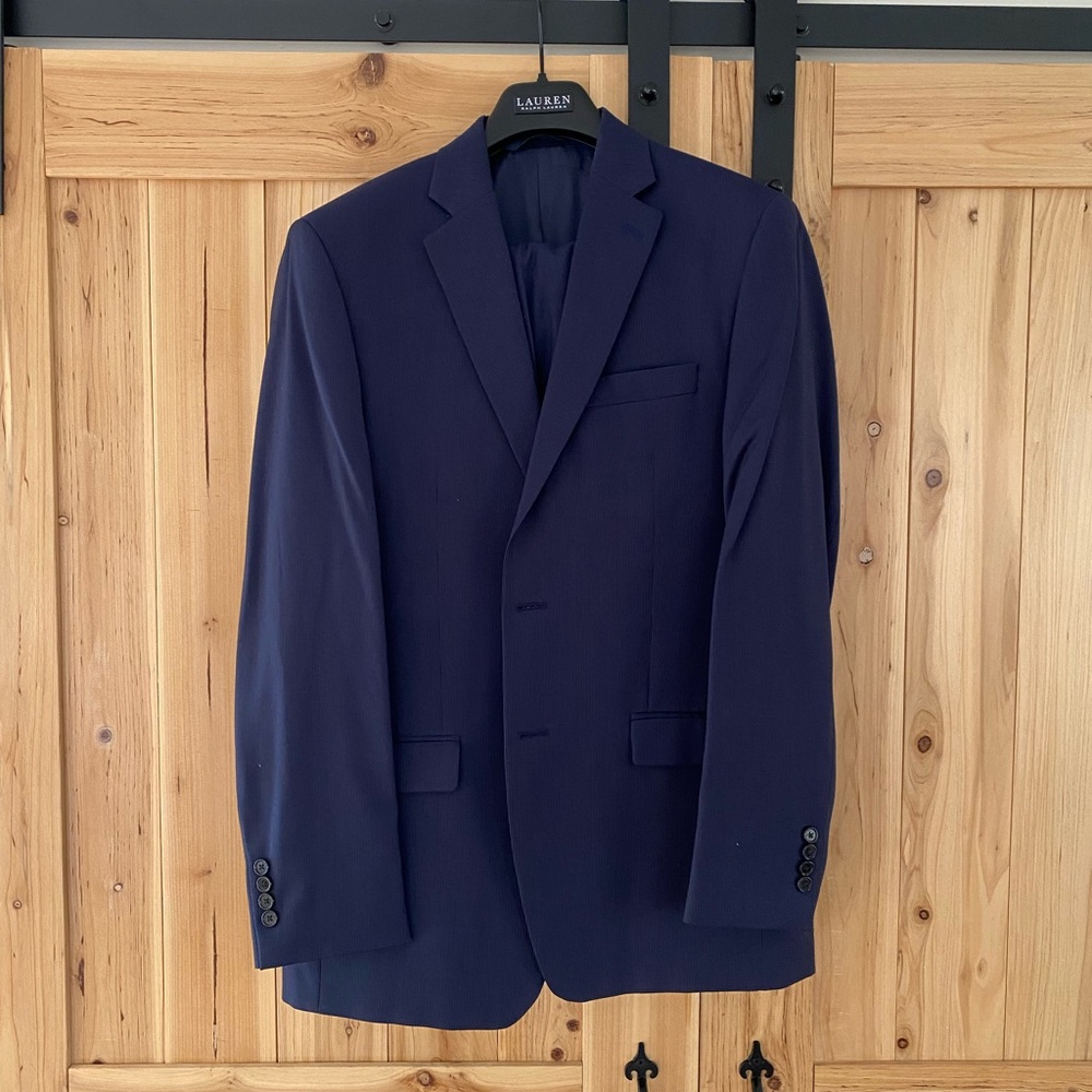 Ralph Lauren Navy Pinstripe Two-Piece Men's Suit